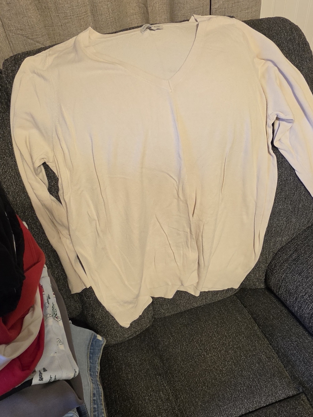 Skies Are Blue V-Neck Sweater in Soft Cream